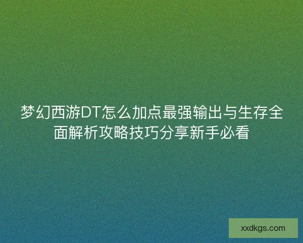梦幻西游DT怎么加点最强输出与生存全面解析攻略技巧分享新手必看
